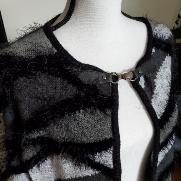 BCBGMaxazria Textured Fringe Cape - Picture 2 of 8